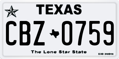 TX license plate CBZ0759
