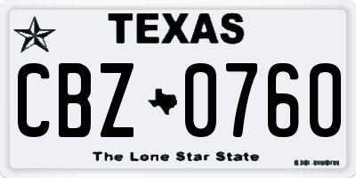 TX license plate CBZ0760