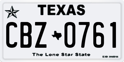 TX license plate CBZ0761