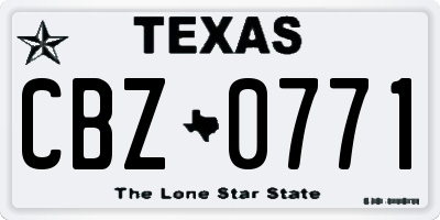 TX license plate CBZ0771