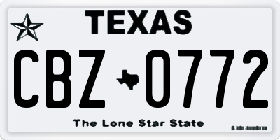 TX license plate CBZ0772