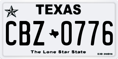 TX license plate CBZ0776
