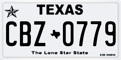 TX license plate CBZ0779