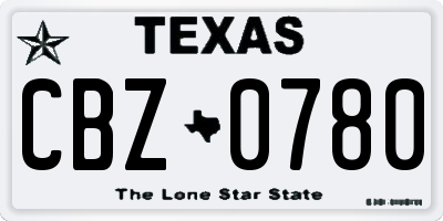 TX license plate CBZ0780