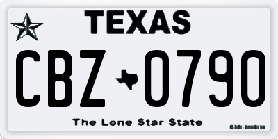 TX license plate CBZ0790