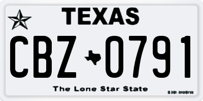 TX license plate CBZ0791