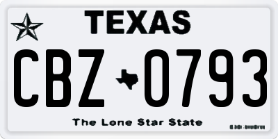 TX license plate CBZ0793