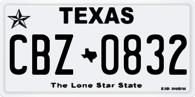 TX license plate CBZ0832
