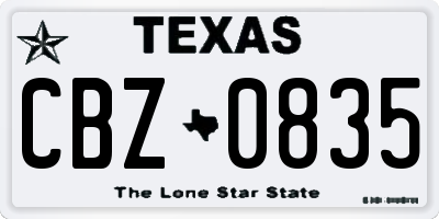 TX license plate CBZ0835