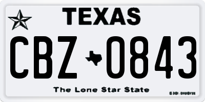 TX license plate CBZ0843