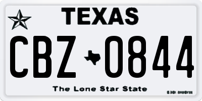TX license plate CBZ0844