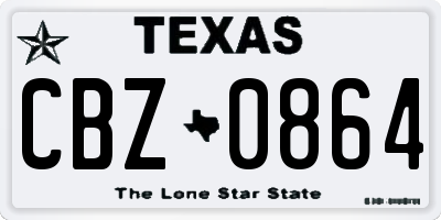 TX license plate CBZ0864
