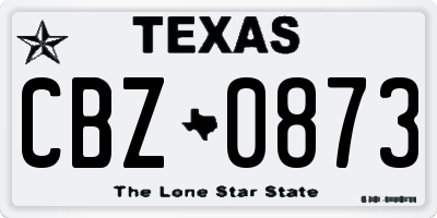TX license plate CBZ0873