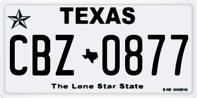 TX license plate CBZ0877