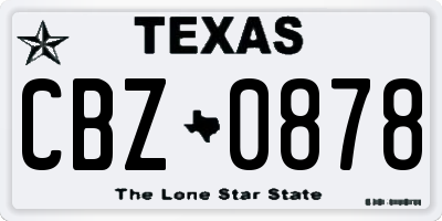 TX license plate CBZ0878