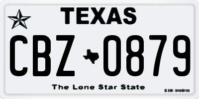 TX license plate CBZ0879
