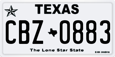 TX license plate CBZ0883
