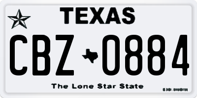 TX license plate CBZ0884