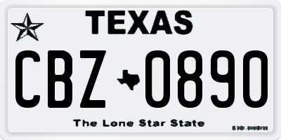 TX license plate CBZ0890