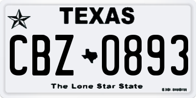 TX license plate CBZ0893