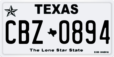 TX license plate CBZ0894