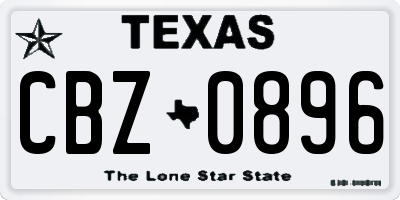 TX license plate CBZ0896