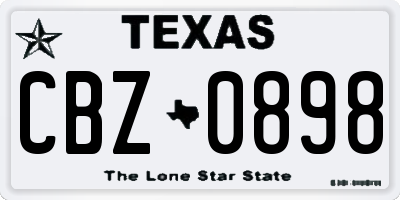 TX license plate CBZ0898