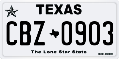 TX license plate CBZ0903
