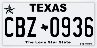 TX license plate CBZ0936