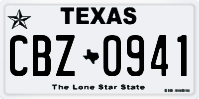 TX license plate CBZ0941
