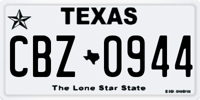TX license plate CBZ0944