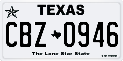TX license plate CBZ0946