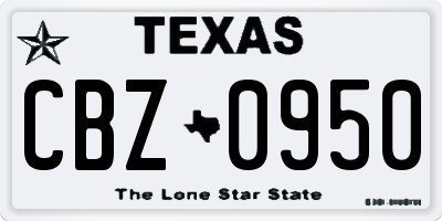 TX license plate CBZ0950