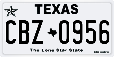 TX license plate CBZ0956