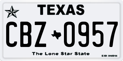 TX license plate CBZ0957