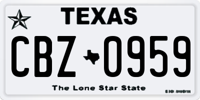 TX license plate CBZ0959