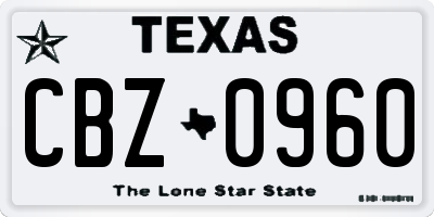 TX license plate CBZ0960