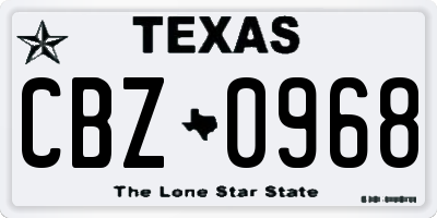 TX license plate CBZ0968