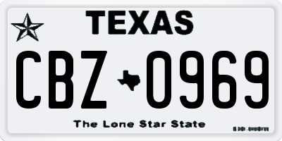 TX license plate CBZ0969