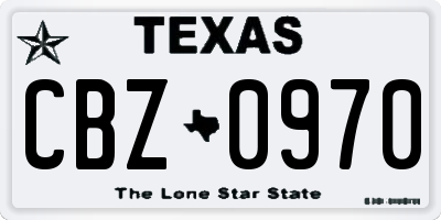 TX license plate CBZ0970
