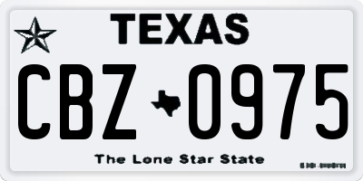 TX license plate CBZ0975