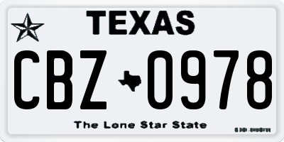 TX license plate CBZ0978