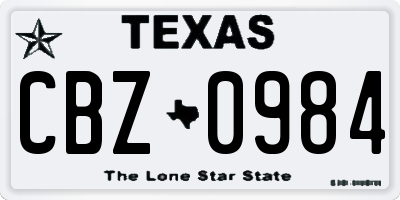 TX license plate CBZ0984