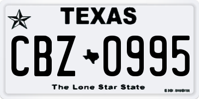 TX license plate CBZ0995