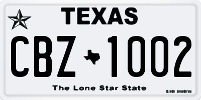 TX license plate CBZ1002