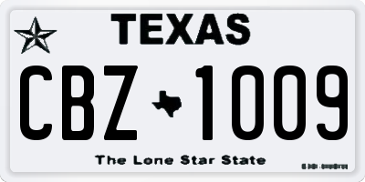 TX license plate CBZ1009