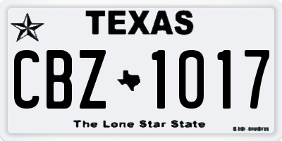 TX license plate CBZ1017