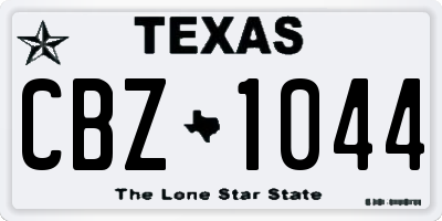 TX license plate CBZ1044