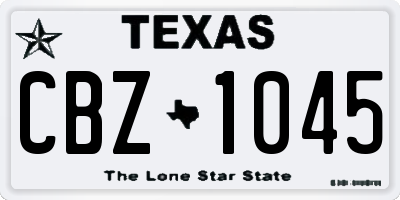 TX license plate CBZ1045
