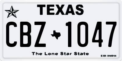 TX license plate CBZ1047